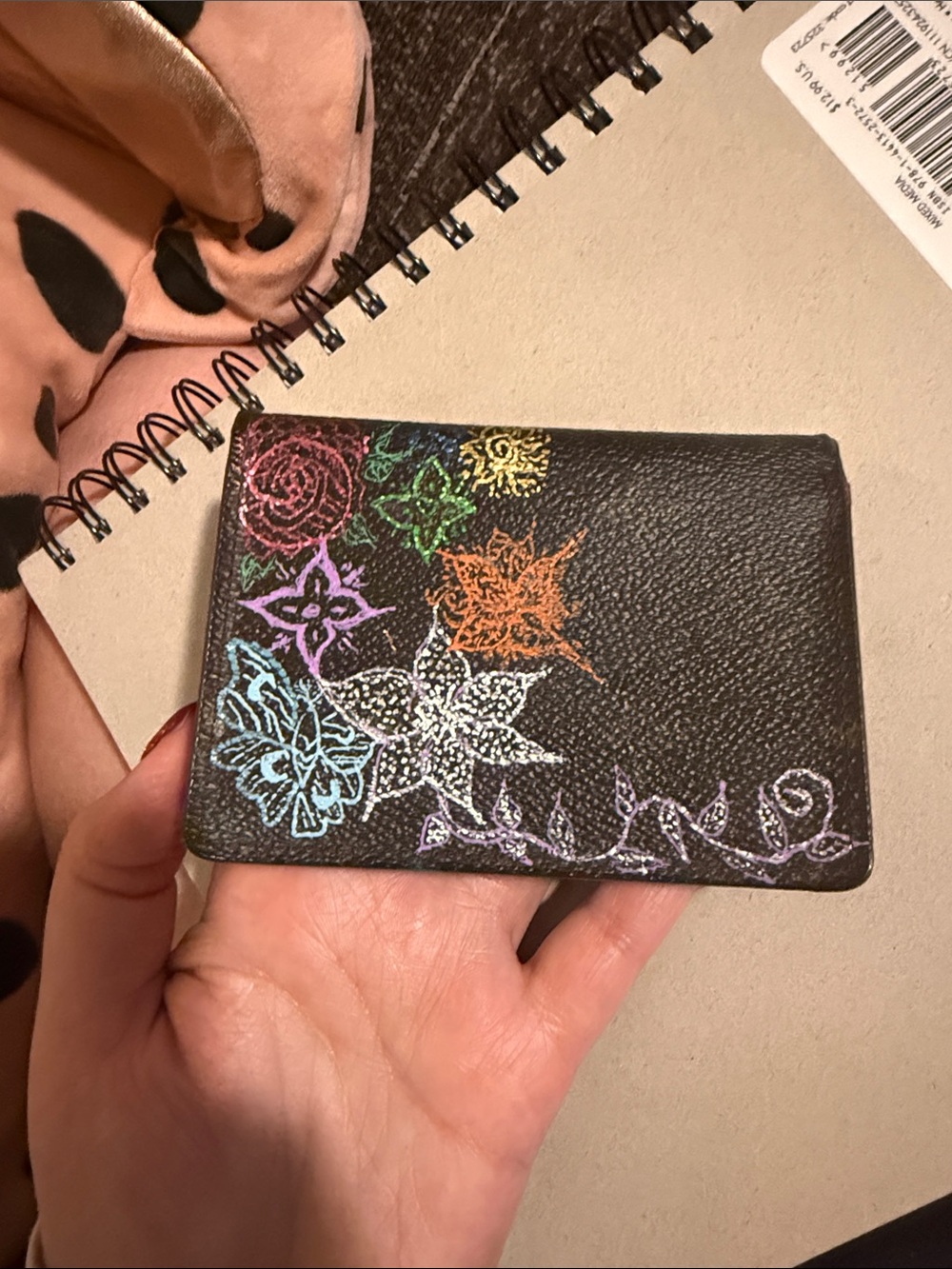 Louis Vuitton hand painted id card holder